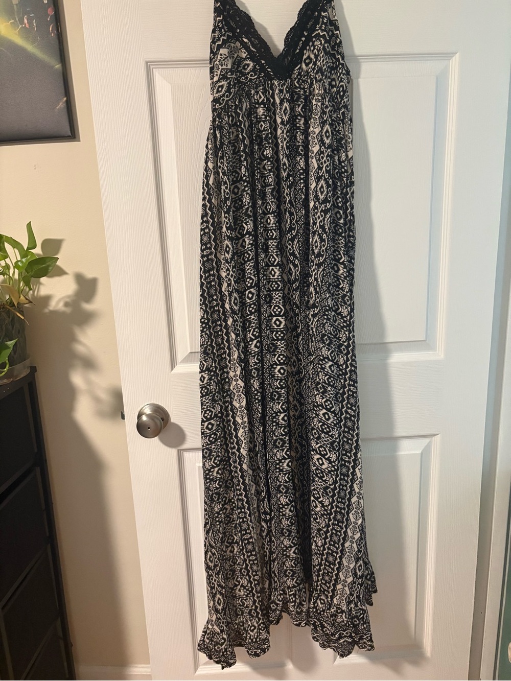 Black and White Patterned Maxi Dress